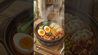 let's make a delicious Noodles Hotpot #asmr #cookingvideo #gibli #animation #cartoon #noodles#hotpot
