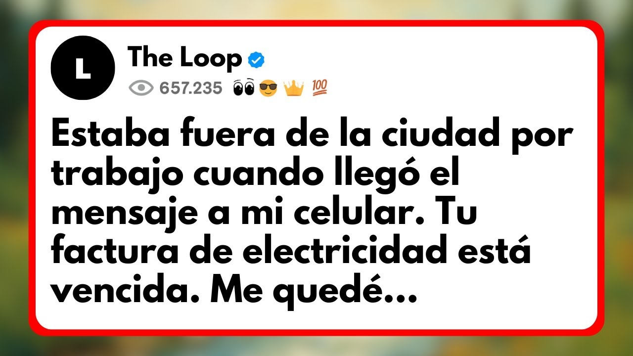 ESTABA FUERA DE LA CIUDAD POR TRABAJO CUANDO LLEGÓ EL MENSAJE A MI CELULAR. TU FACTURA...