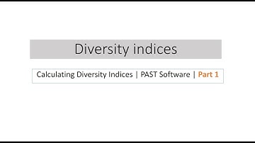 Diversity Index | PAST Software | Part 1