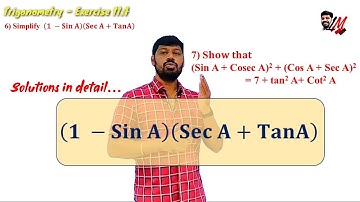 Trigonometry (AP/TS State ) X Class - Exercise 11. 4 - Problems 6 & 7 - LM - 181