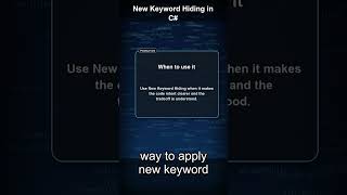 New Keyword Hiding in C#  #dotnet #coding #chatgpt #csharp #programming #viral #ai #code #trending