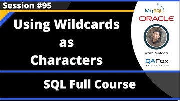 SQL - Part 95 - Using wild cards as normal characters