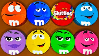 Satisfying Video Super Unpacking Funny Tins With Skittles Chewies And Tasty M&Ms Candy Asmr