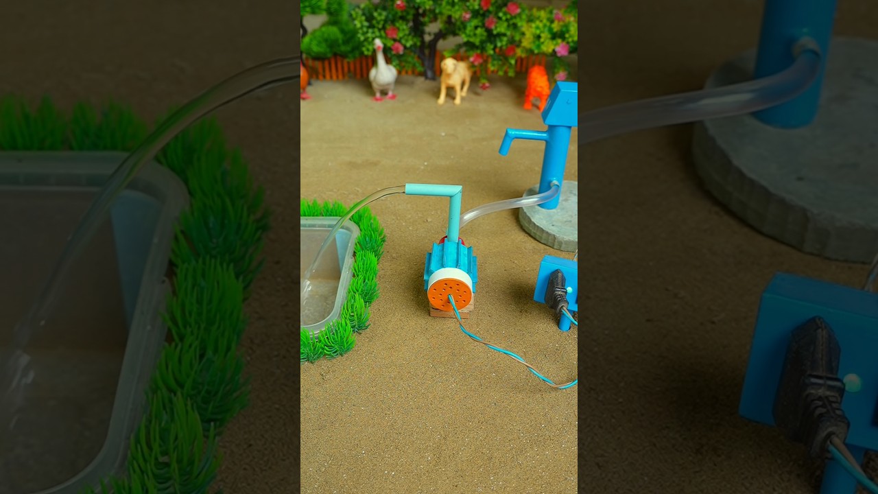 Mini hand pump project water with supply motor drinks donkey duck farm 