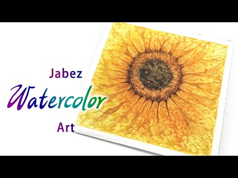 浪漫花卉水彩畫《水彩向日葵》Sunflower watercolor painting | ひまわりの水彩画 | 해바라기 수채화《DIY彩繪系列 #84》