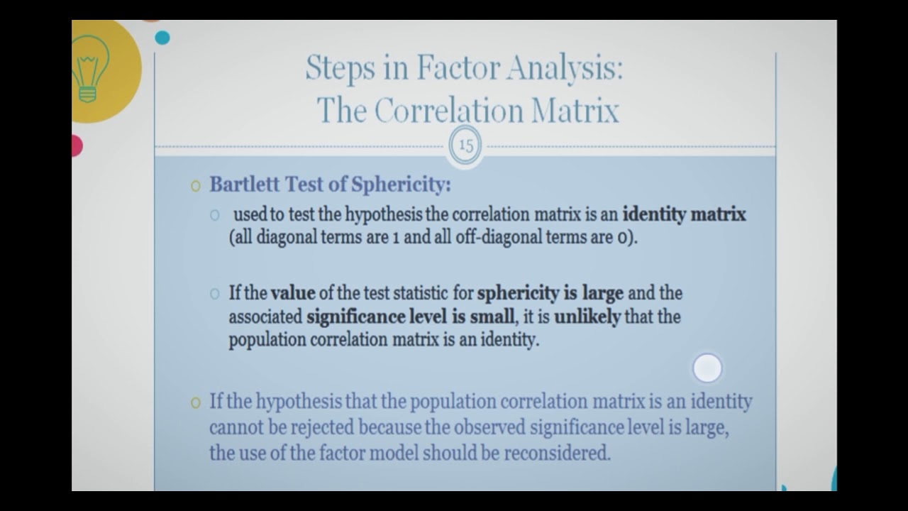 Steps in factor analysis