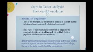 Steps in factor analysis