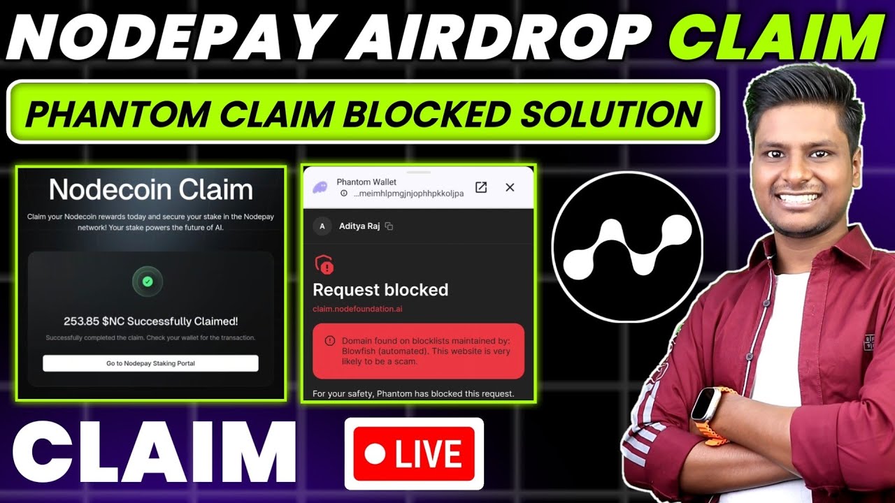 🔴NodePay Airdrop Claim Process | Phantom Wallet Request Blocked Solution, Nodepay  Airdrop Withdrawal - YouTube