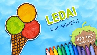 Hey Hey Mokykla Ledai Kaip Nupiešti Skanius Trispalvės Ledus Vafliniame Ragelyje Piešiniai Vaikams