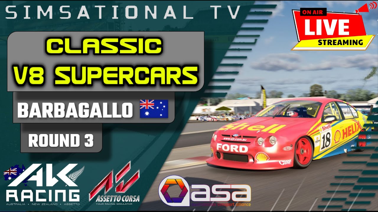 AK RACING - CLASSIC V8 SUPERCARS - R3 - BARBAGALLO - YouTube