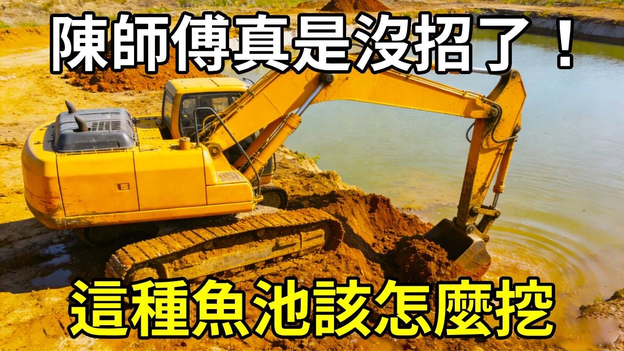 這種魚池該怎麼挖，有沒有更好的辦法？陳師傅真是沒招了！ 【陳師傅開挖機】