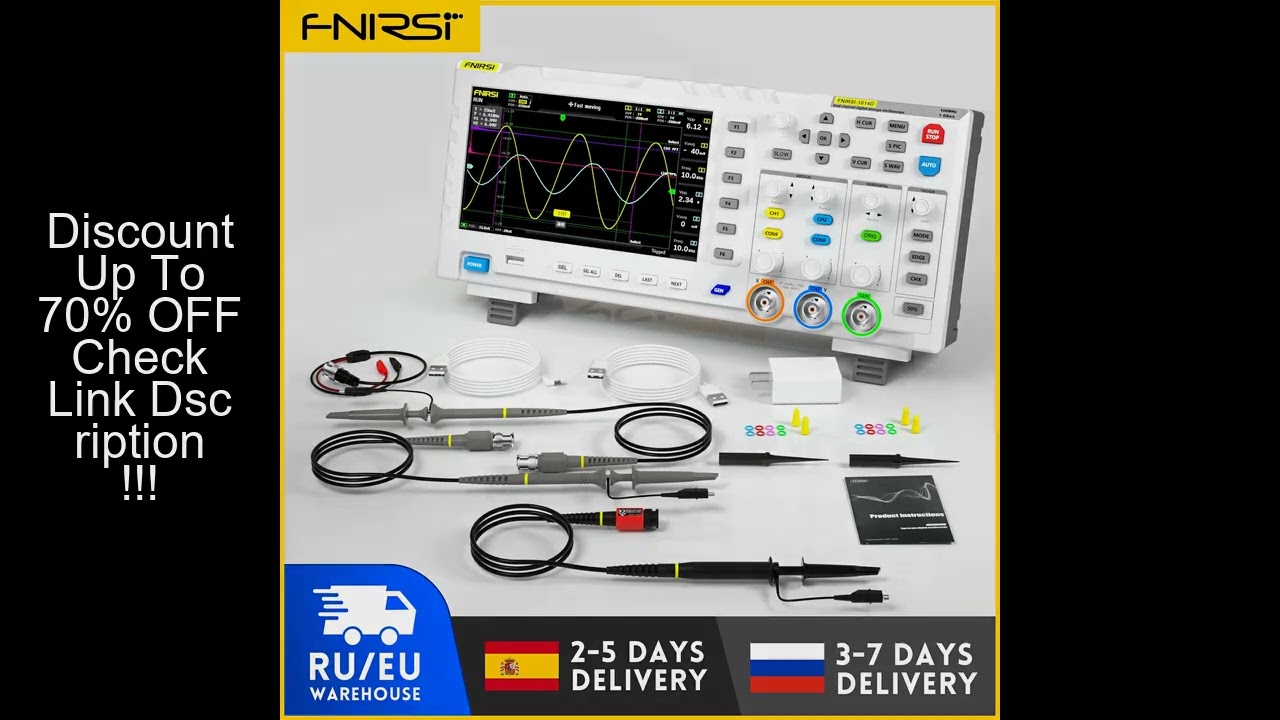 FNIRSI 1014D Digital Oscilloscope 2 In 1 Dual Channel Input Signal Generator 100MHz* 2 Analog Bandwi