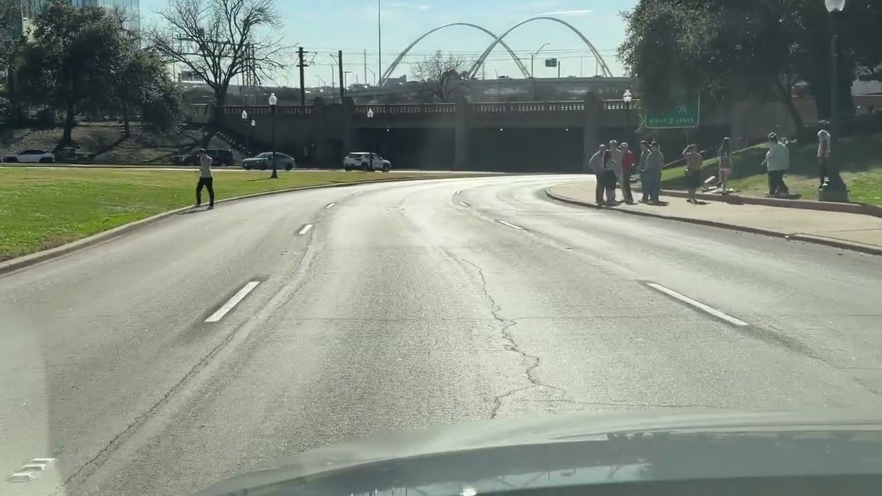 Drive Down Elm Street in Dealy Plaza,  Dallas, Texas