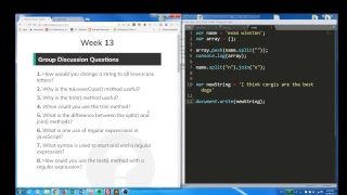 Javascript II -- Weeks 10-13 Review Session