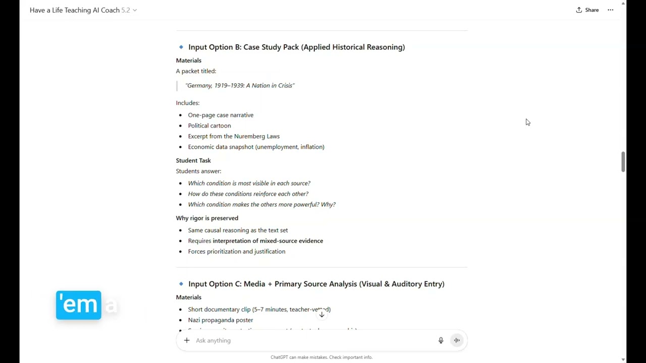 Giving Students Voice and Choice in Assignments and Using AI to Create Assignment Exemplars