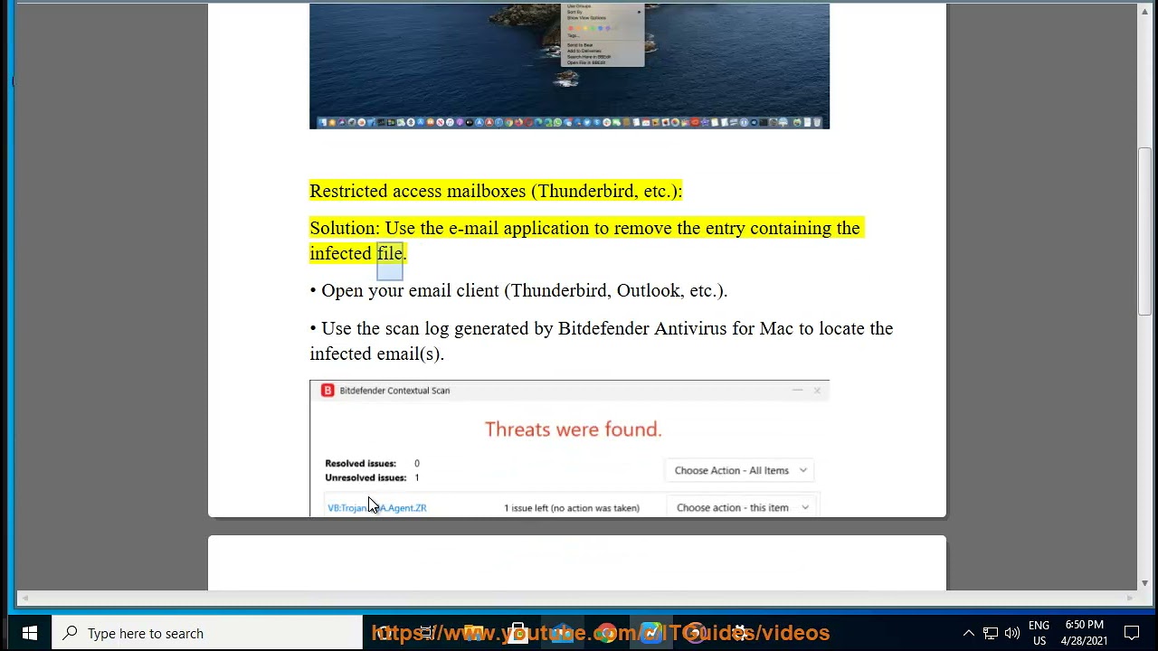 Fix unresolved items issue in Bitderfender Antivirus for Mac