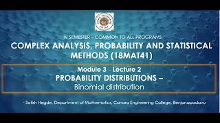 VTU CAPS18MAT41 M3 L2   BINOMIAL DISTRIBUTION