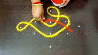 easy 1 minute sikku Kolangal #kambikolams #simplerangoli #melikalamuggulu #dailyrangoli #kuttykolam