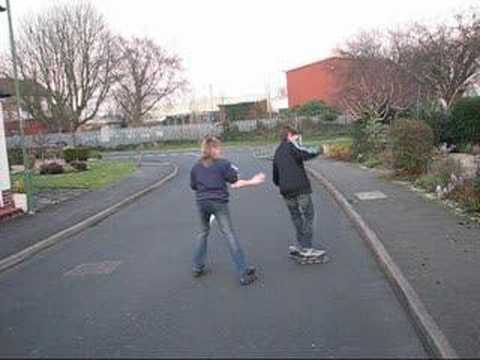 All 3 of us in one place !! - Me rach and dan roller blading !