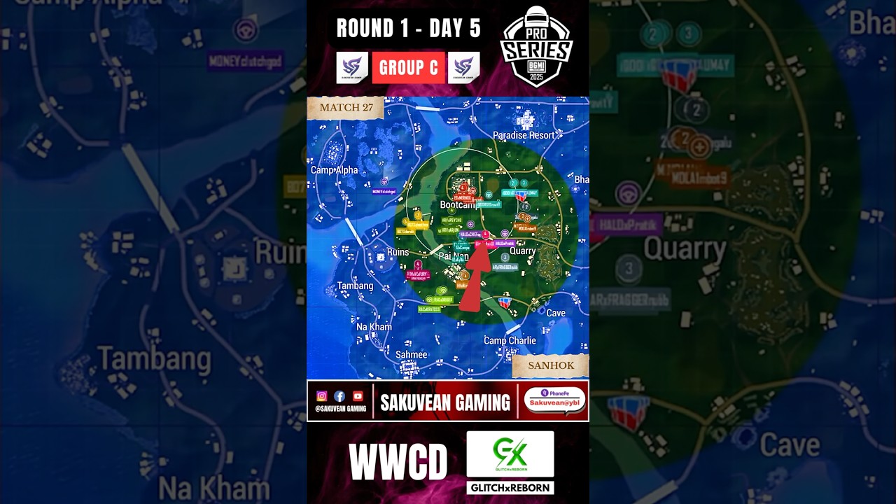GLITCHxREBORN WWCD ROTATIONS | BMPS 2025 | GROUP C -DAY 5 | MATCH 27 - SANHOK | ROUND 1