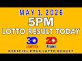5pm Lotto Result Today May 1 2026 Swertres 3D Lotto Ez2 2D Lotto PCSO
