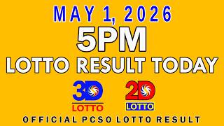 5pm Lotto Result Today May 1 2026 Swertres 3D Lotto Ez2 2D Lotto PCSO