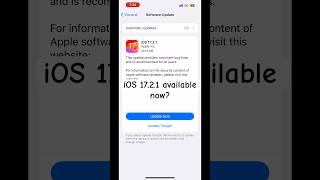 Ios 17.2.1 Update Available Now ? Bug Fixes Update ?
