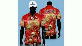 San Francisco 49ers Hawaiian Shirt Gothic Skull