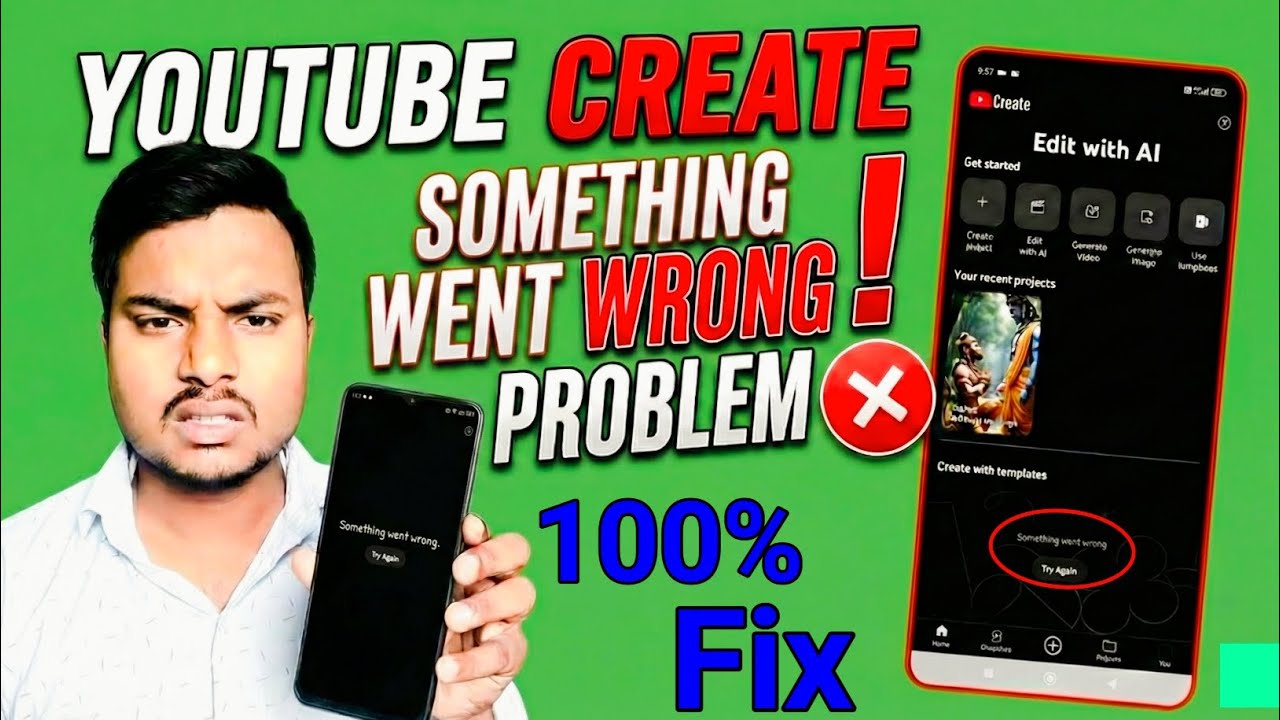 How To Fix YouTube Create Something Went Wrong Problem | YT Create ...