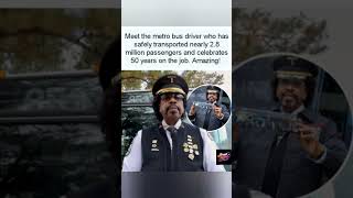 Metro bus driver celebrates fifty years of safe passenger service. 🚌🏅#metro #dedication #service