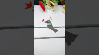 Drawing a crow in love on an electric wire with a flower #ononnasartstudio #shortsfeed #crow