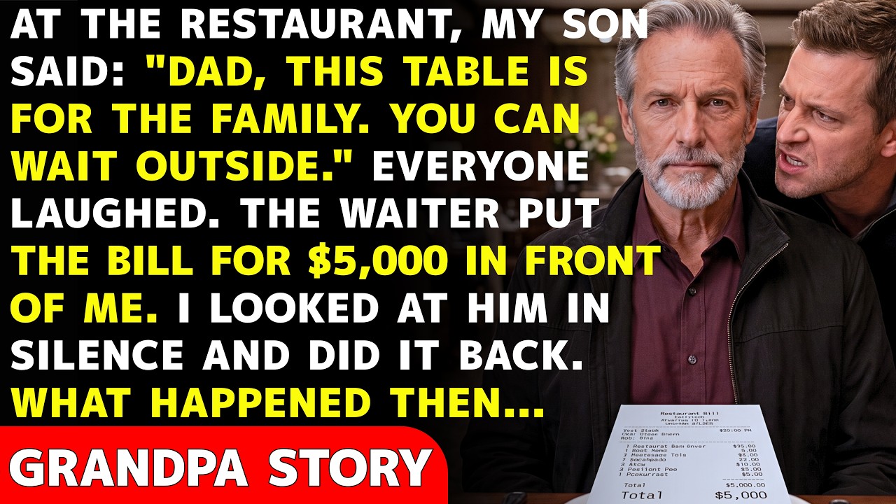 An ordinary dinner at a Michelin-starred restaurant turned into the moment my son looked at me and said, "Dad, this table is for family. You need to wait outside." The whole room laughed. I sat at...