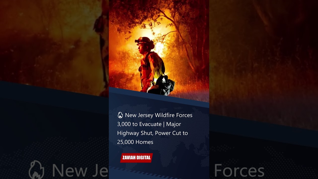🔥 New Jersey Wildfire Forces 3,000 to Evacuate | Major Highway Shut, Power Cut to 25,000 Homes