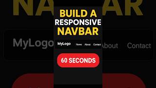 Build a Responsive Navbar in 60 Seconds 🚀 | HTML CSS JS”|#shorts