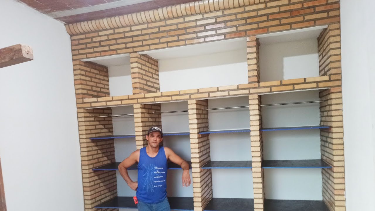 2° parte do guarda roupa de tijolinhos a vista - YouTube