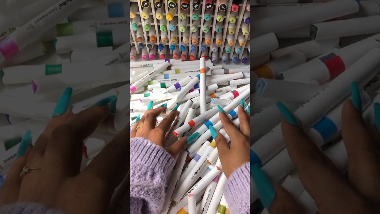😍Watch my 140 ohuhu waterbased marker's organizing asmr video😍
