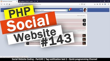 Social Website from scratch - Part 143 - Tag Notification text 2 | OOP PHP with MYSQL Database