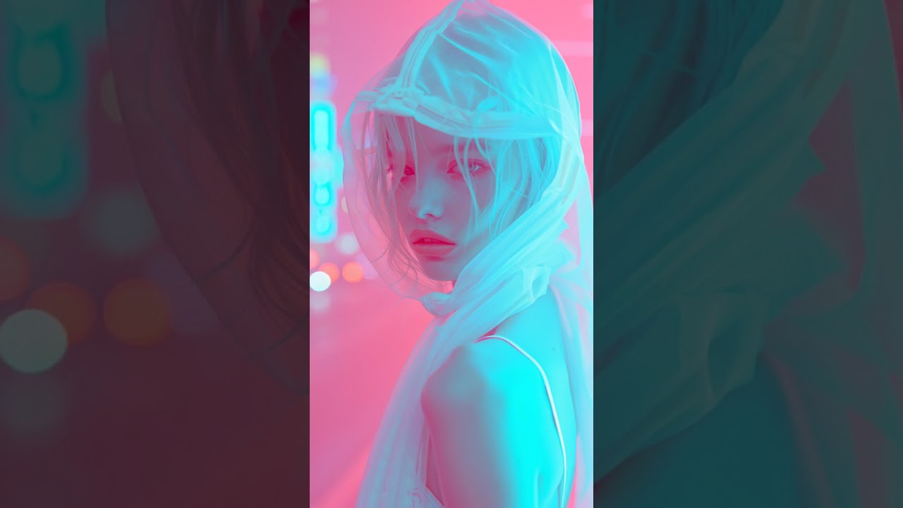 Neon Veil II: The Digital Mask | Futuristic Cyberpunk Portrait