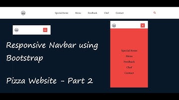 Responsive Navbar using HTML, CSS, Bootstrap, jQuery - Pizza Website | Part 2