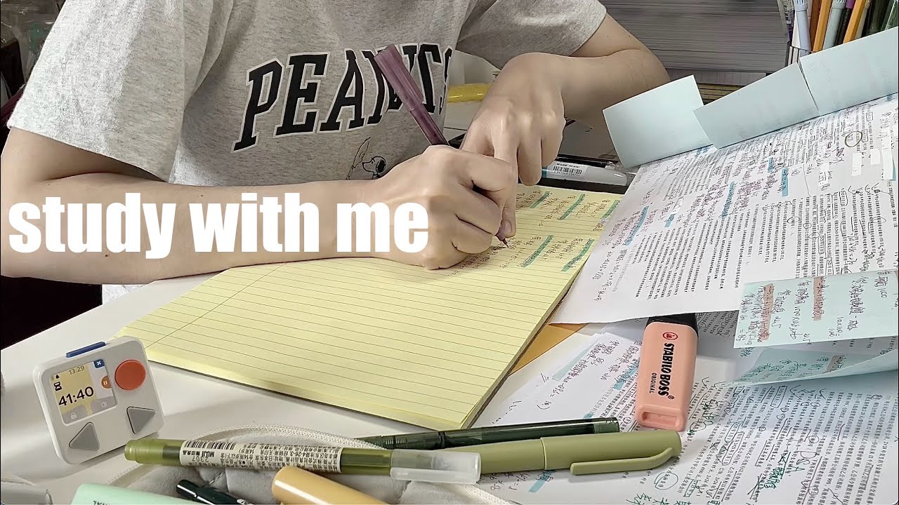 STUDY WITH ME 2hrs | Background noise,no music,no break | ASMR | real time｜motivation