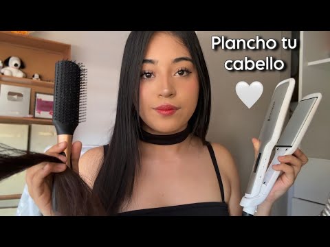 ASMR tu mejor amiga plancha tu cabello para ir una fiesta ✨🥰