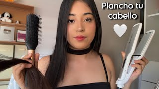 ASMR tu mejor amiga plancha tu cabello para ir una fiesta ✨🥰
