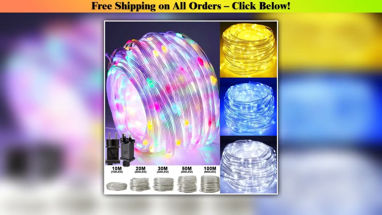 10M-100M Memory Function 8 Modes LED String Fairy Lights IP67 Waterproof Holiday Outdoor Lighting