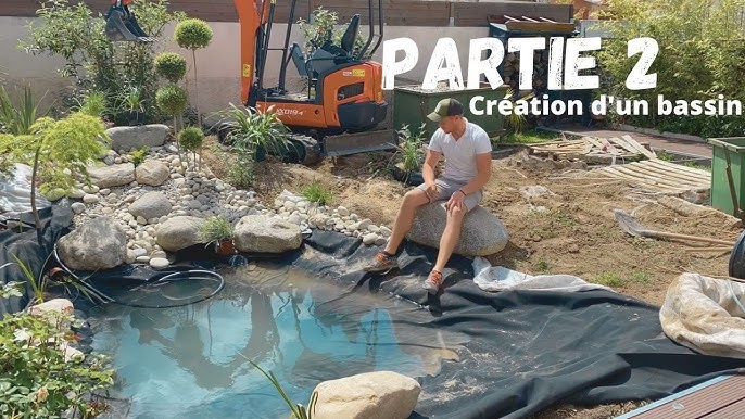 Garden pond - Installation of the tarpaulin 