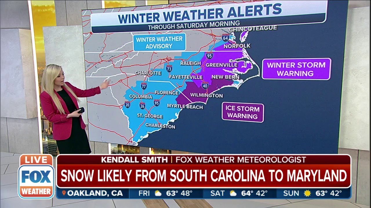 Snow Likely From South Carolina To Maryland As Winter Storm Overspreads ...