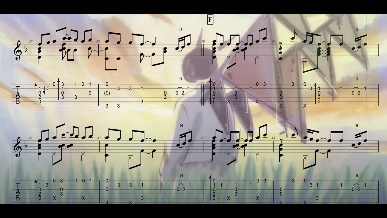 Yorushika) setting sun 斜陽 -ヨルシカ Fingerstyle Guitar (TAB
