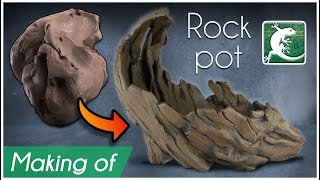 Rock-Shaped Pottery Sculpted in Clay - Timelapse bonsai pot