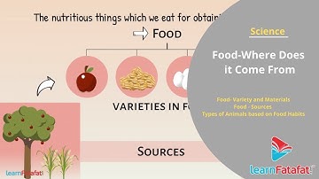 Food  - Where Dose It Come From Grade 6 Science Chapter 1 | LearnFatafat