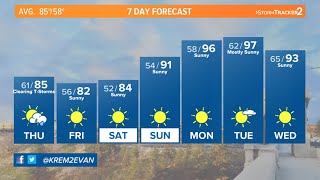 Slightly cooler with a few clouds to start Thursday