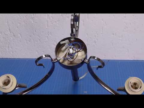 Deckenleuchte nickelfarbig Metall Glas 3-armig Einbauvideo